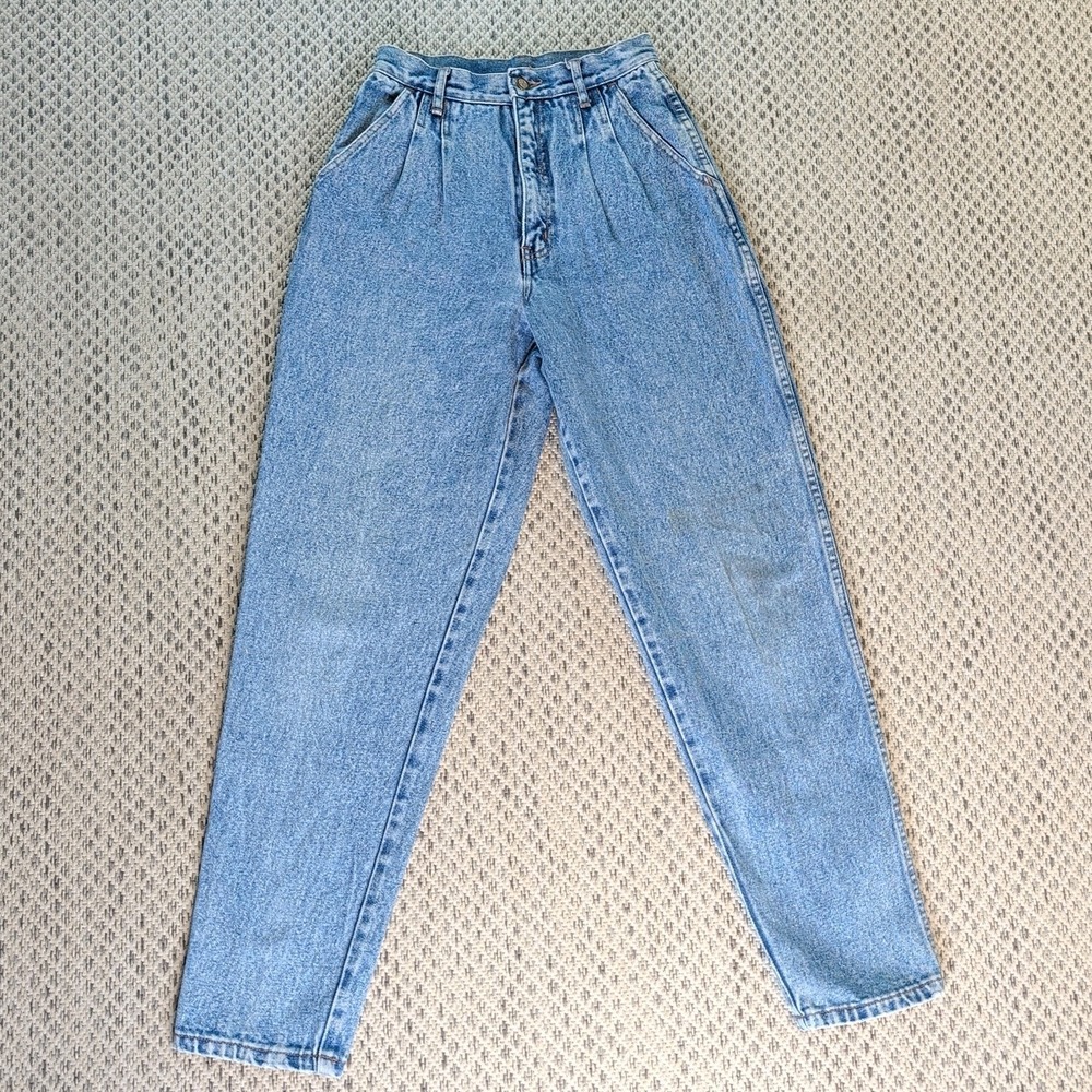 Bill Blass‎ Paper Bag Mom Jeans VTG 80s 90s Hi Rise Women's Pleated Baggy 24x29